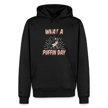 What A Puffin Day Papageitaucher Papageientaucher - Männer Premium Bio Hoodie - Schwarz - Vorne - Nico (187cm)