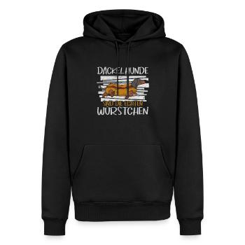 Dackelhunde Sind Die Echten Würstchen Dackel Wurst - Männer Premium Bio Hoodie - Schwarz - Vorne - Nico (187cm)
