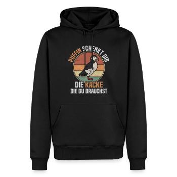 Puffin Schenkt Kacke Die Du Brauchst Vintage Vogel - Männer Premium Bio Hoodie - Schwarz - Vorne - Nico (187cm)