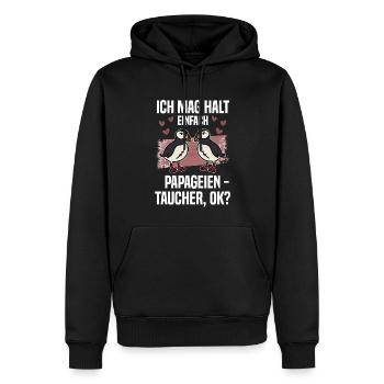 Ich Mag Halt Einfach Papageientaucher Ok Puffin - Männer Premium Bio Hoodie - Schwarz - Vorne - Nico (187cm)
