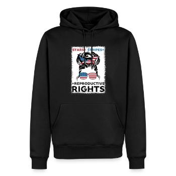 stars rayures droits reproductifs pro choix - Sweat à capuche Premium bio Homme - noir - Devant - Nico (187cm)