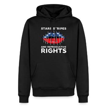stars rayures droits reproductifs pro choix - Sweat à capuche Premium bio Homme - noir - Devant - Nico (187cm)