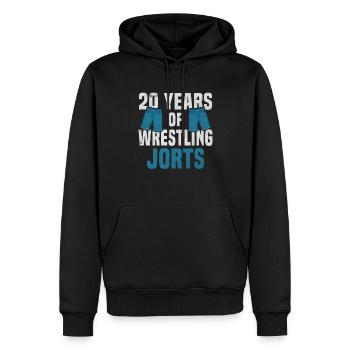 20 ans de lutte Jorts Wrestler Gift - Sweat à capuche Premium bio Homme - noir - Devant - Nico (187cm)