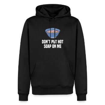 Ne mettez pas de soupe chaude sur moi Soupes Plats Cuisiner - Sweat à capuche Premium bio Homme - noir - Devant - Nico (187cm)