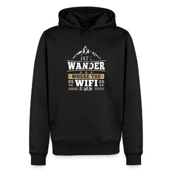 Hiking Where Wifi Is Weak Hiking Destination Hike - Men’s Premium Organic Hoodie - black - Front - Nico (187cm)