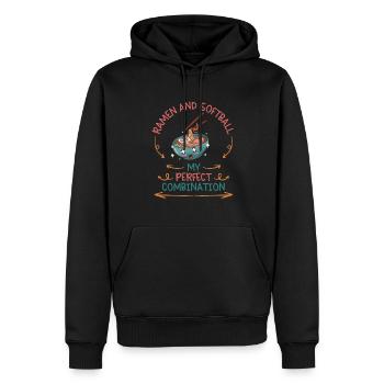 Ramen And Softball My Perfect Combination - Männer Premium Bio Hoodie - Schwarz - Vorne - Nico (187cm)