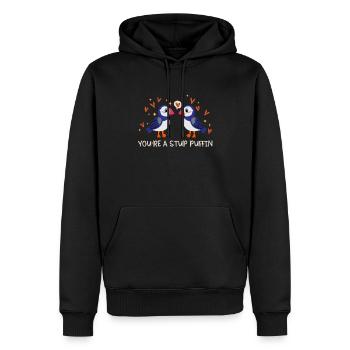 Stud Puffin Hearts Puffins Love Seabird - Men’s Premium Organic Hoodie - black - Front - Nico (187cm)