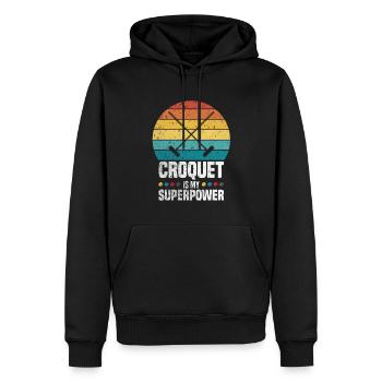 Croquet Superpower - Männer Premium Bio Hoodie - Schwarz - Vorne - Nico (187cm)