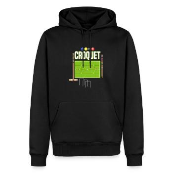 Croquetspieler Garden Croquet & Golf Goldsport - Männer Premium Bio Hoodie - Schwarz - Vorne - Nico (187cm)