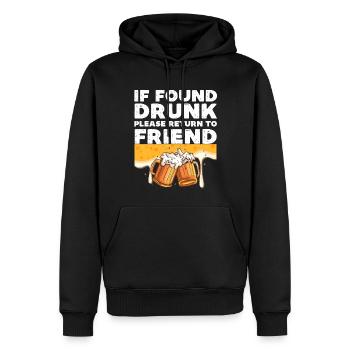 Wenn Sie betrunken gefunden werden, kehren Sie bitte zum Freund zurück - Männer Premium Bio Hoodie - Schwarz - Vorne - Nico (187cm)