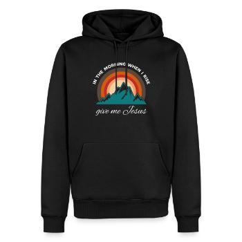 Am Morgen, wenn ich aufstehe, gib mir Jesus - - Männer Premium Bio Hoodie - Schwarz - Vorne - Nico (187cm)