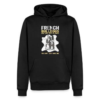 French Bulldog | French Bulldog Gift - Men’s Premium Organic Hoodie - black - Front - Nico (187cm)