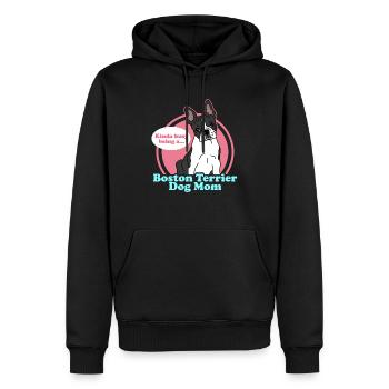 Boston Terrier Mom | Hunde Hundebesitzer Geschenk - Männer Premium Bio Hoodie - Schwarz - Vorne - Nico (187cm)