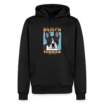 Boston Terrier Dad Hunde Hundebesitzer Geschenk - Männer Premium Bio Hoodie - Schwarz - Vorne - Nico (187cm)