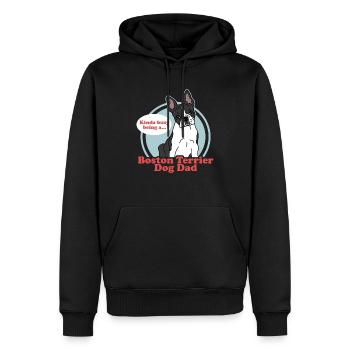 Boston Terrier Dad | Hunde Hundebesitzer Geschenk - Männer Premium Bio Hoodie - Schwarz - Vorne - Nico (187cm)