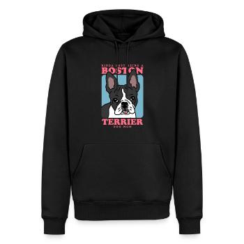 Boston Terrier Mom Hunde Hundebesitzerin Geschenk - Männer Premium Bio Hoodie - Schwarz - Vorne - Nico (187cm)