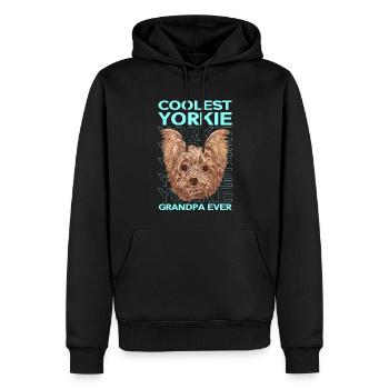 Yorkie Grandpa Dogs Yorkshire Terrier Cadeau - Sweat à capuche Premium bio Homme - noir - Devant - Nico (187cm)