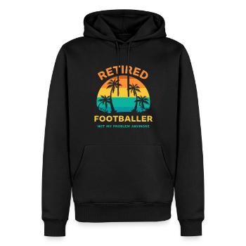 Footballeur à la retraite plus mon problème - Sweat à capuche Premium bio Homme - noir - Devant - Nico (187cm)
