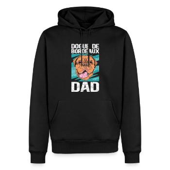 Grand danois Papa | Dogue de Bordeaux Cadeau - Sweat à capuche Premium bio Homme - noir - Devant - Nico (187cm)