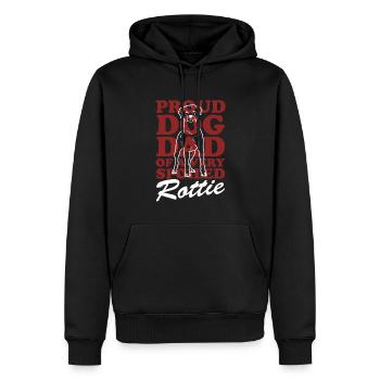 Rottweiler Dad | Rottie Hunde Hundehalter Geschenk - Männer Premium Bio Hoodie - Schwarz - Vorne - Nico (187cm)