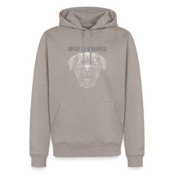 Bordeauxdogge Dogue De Bordeaux Hunde Geschenk - Männer Premium Bio Hoodie - Taupe - Vorne - Nico (187cm)