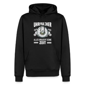 Uhrmacher Uhrmeister Uhren Sammler Geschenk - Männer Premium Bio Hoodie - Schwarz - Vorne - Nico (187cm)