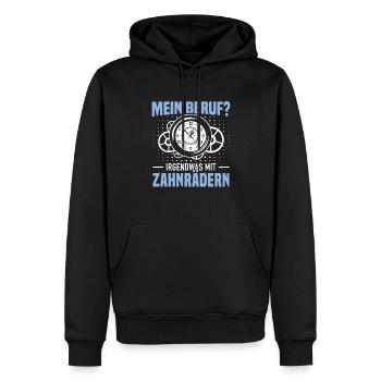 Uhrmacher Beruf Zahnräder Feinmechaniker Geschenk - Männer Premium Bio Hoodie - Schwarz - Vorne - Nico (187cm)