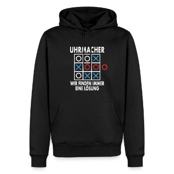 Uhrmacher Finde Immer Eine Lösung Uhren Shop Beruf - Männer Premium Bio Hoodie - Schwarz - Vorne - Nico (187cm)