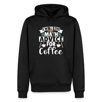 Je vais donner des conseils de mathématiques pour le café - Sweat à capuche Premium bio Homme - noir - Devant - Nico (187cm)