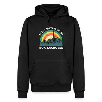 Facilement distrait par Box Lacrosse - Sweat à capuche Premium bio Homme - noir - Devant - Nico (187cm)