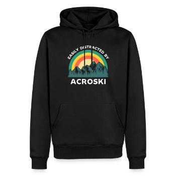 Facilement distrait par Acroski - Sweat à capuche Premium bio Homme - noir - Devant - Nico (187cm)