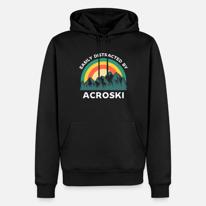 Facilement distrait par Acroski - Sweat à capuche Premium bio Homme - noir