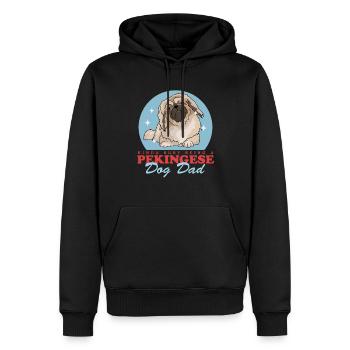 Pékinois Papa Pekinese Dog Owner Gift - Sweat à capuche Premium bio Homme - noir - Devant - Nico (187cm)