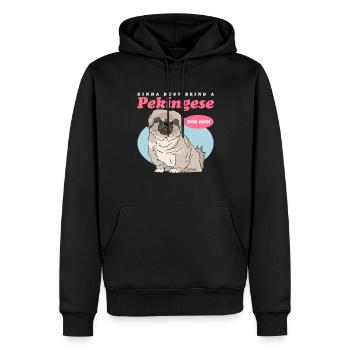 Pékinois Maman Pekinese Dog Owner Cadeau - Sweat à capuche Premium bio Homme - noir - Devant - Nico (187cm)