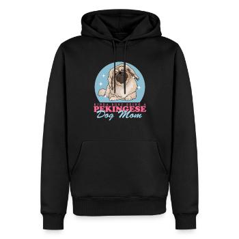 Pékinois Maman Pekinese Dog Owner Cadeau - Sweat à capuche Premium bio Homme - noir - Devant - Nico (187cm)