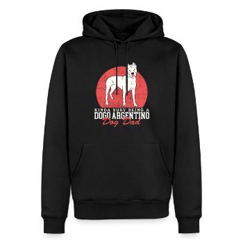 Dogo Argentino Papa Chien Propriétaire Cadeau - Sweat à capuche Premium bio Homme - noir - Devant - Nico (187cm)