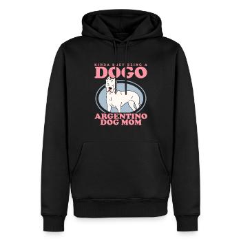 Dogo Argentino Maman | Cadeau de propriétaire de chien de chien - Sweat à capuche Premium bio Homme - noir - Devant - Nico (187cm)