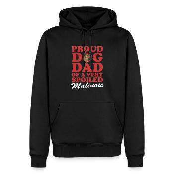 Malinois Papa Berger Belge Cadeau - Sweat à capuche Premium bio Homme - noir - Devant - Nico (187cm)