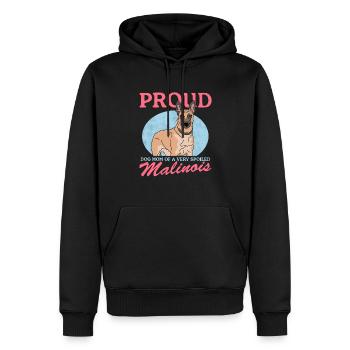 Malinois Maman | Cadeau Berger Belge - Sweat à capuche Premium bio Homme - noir - Devant - Nico (187cm)
