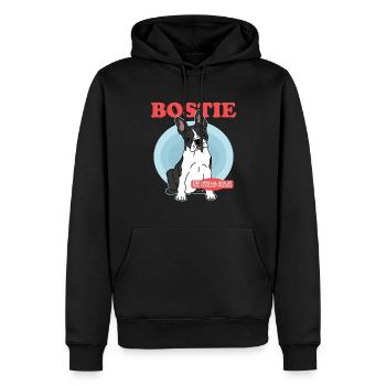 Boston Terrier | Hunde Hundebesitzer Geschenk - Männer Premium Bio Hoodie - Schwarz - Vorne - Nico (187cm)