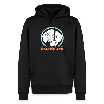 Teckel Papa Chiens teckels Chien Propriétaire Cadeau - Sweat à capuche Premium bio Homme - noir - Devant - Nico (187cm)