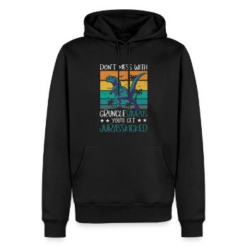 Gruncle Saurus Jurasskicked Oncle Grand-Oncle - Sweat à capuche Premium bio Homme - noir - Devant - Nico (187cm)