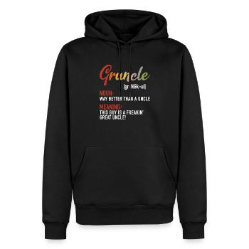 Gruncle Noun Meilleur Oncle Freakin Grand Oncle - Sweat à capuche Premium bio Homme - noir - Devant - Nico (187cm)
