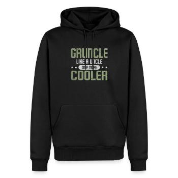 Gruncle Like A Normal Uncle Only Much Cooler - Men’s Premium Organic Hoodie - black - Front - Nico (187cm)