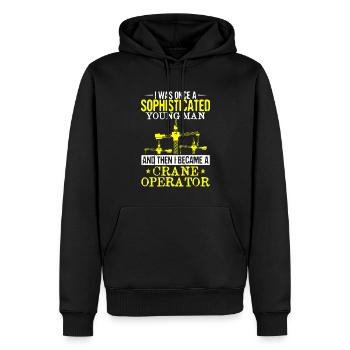 Grutier Grue Ouvrier de la construction Grue Grue Grue Grue Grue - Sweat à capuche Premium bio Homme - noir - Devant - Nico (187cm)