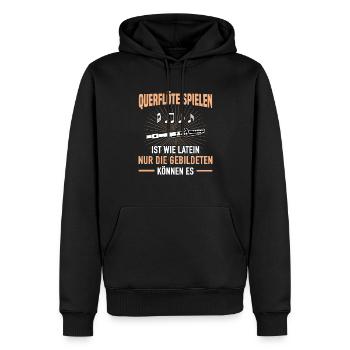 Querflöte Spielen Latein Gebildeten Können Es - Männer Premium Bio Hoodie - Schwarz - Vorne - Nico (187cm)