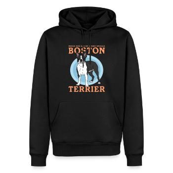 Papa terrier de Boston | Chien Chien Propriétaire Cadeau - Sweat à capuche Premium bio Homme - noir - Devant - Nico (187cm)