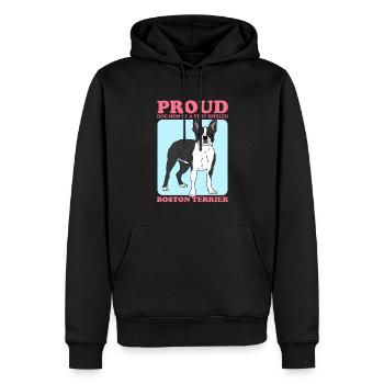 Boston Terrier Mom Hunde Hundebesitzer Geschenk - Männer Premium Bio Hoodie - Schwarz - Vorne - Nico (187cm)