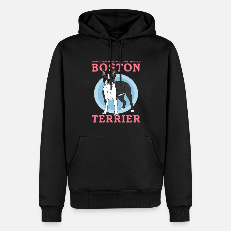 Boston Terrier Mama | Prezent dla właściciela psa - Ekologiczna męska bluza z kapturem Premium - czarny