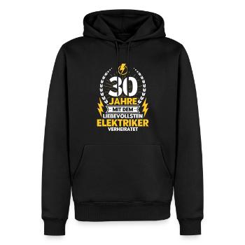 Perlenhochzeit Ehepaar 30. Hochzeitstag Geschenk - Männer Premium Bio Hoodie - Schwarz - Vorne - Nico (187cm)